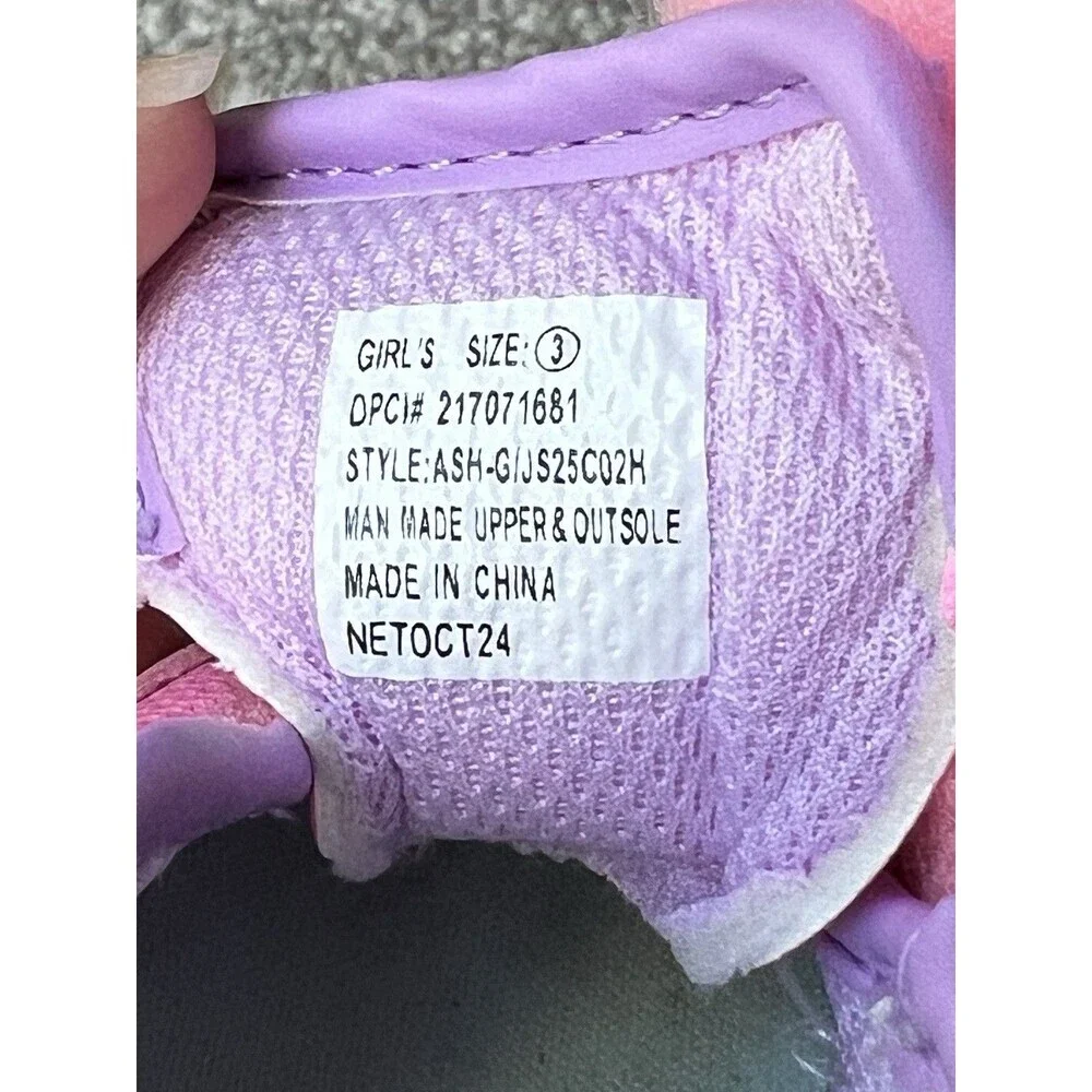 Carter's Girls Pink Butterfly Sneakers Size 3‎ Toddler Hook and Loop